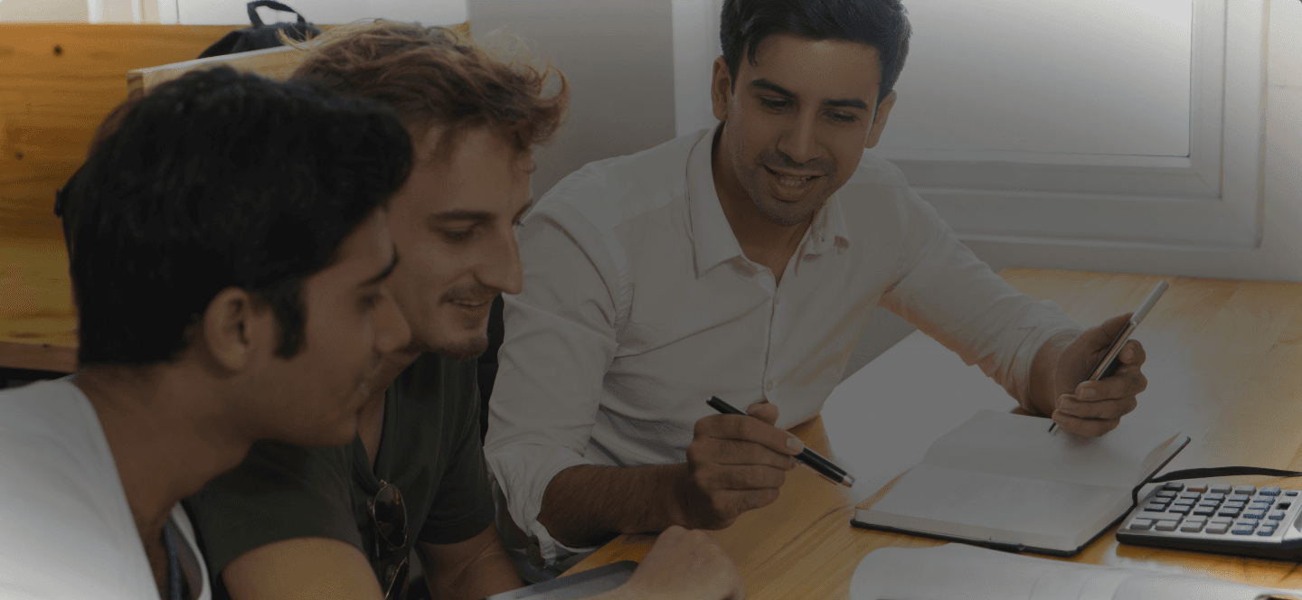 Tax professionals reviewing documents