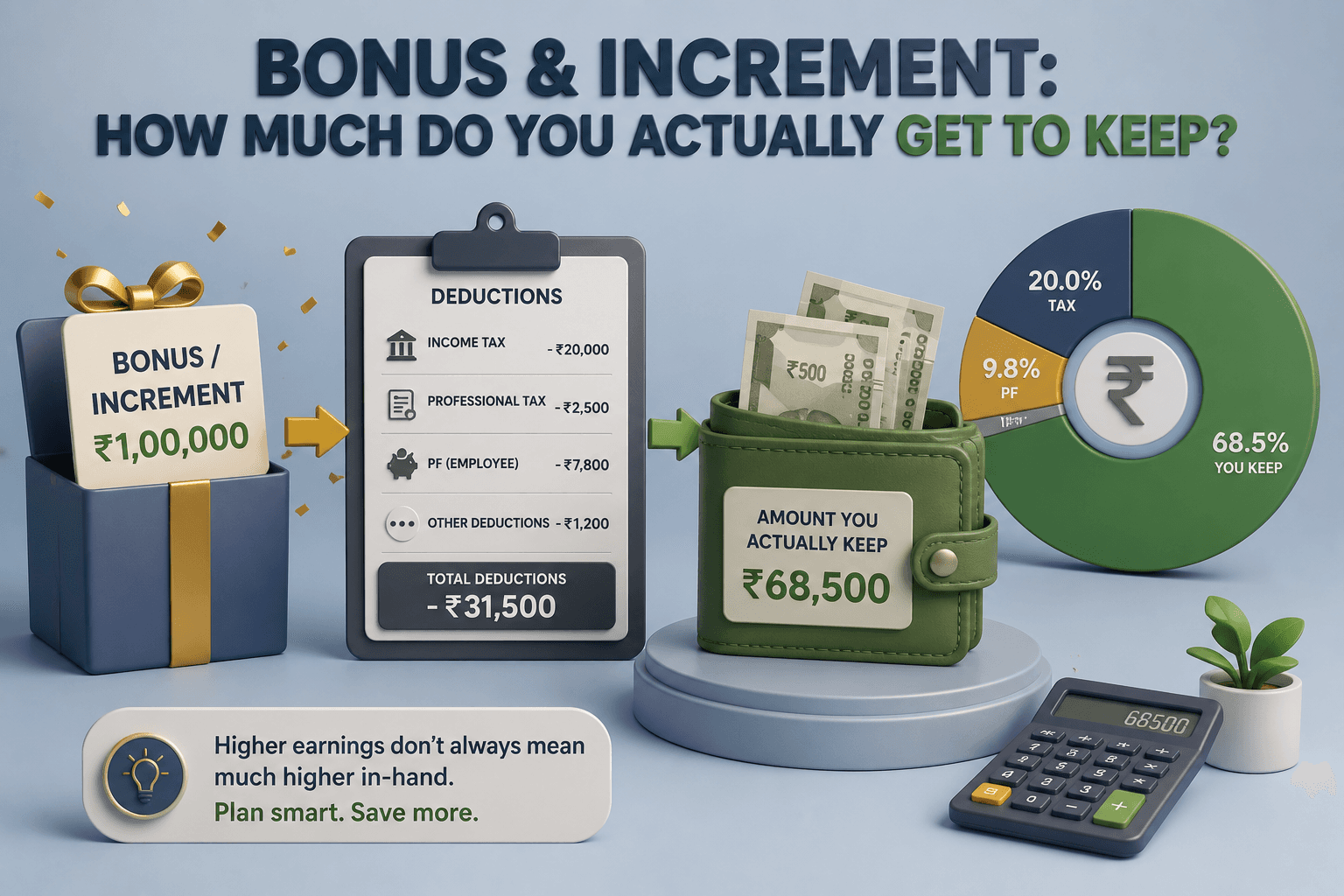 Bonus and increment: how much do you actually get to keep?